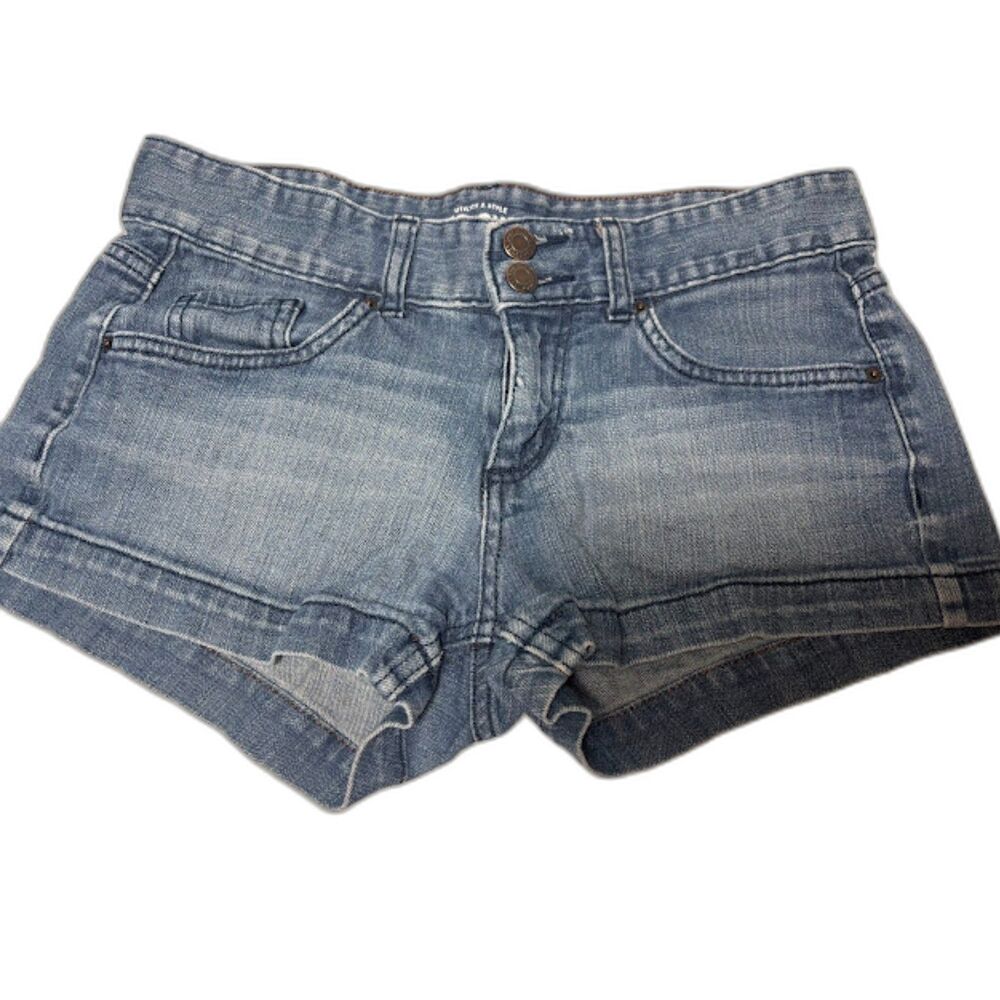 Mossimo y2k Denim Mini Shorts Low Rise Micro Size 9 Juniors Women's Medium Blue
